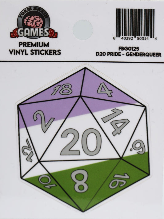 D20 Sticker - Genderqueer Pride