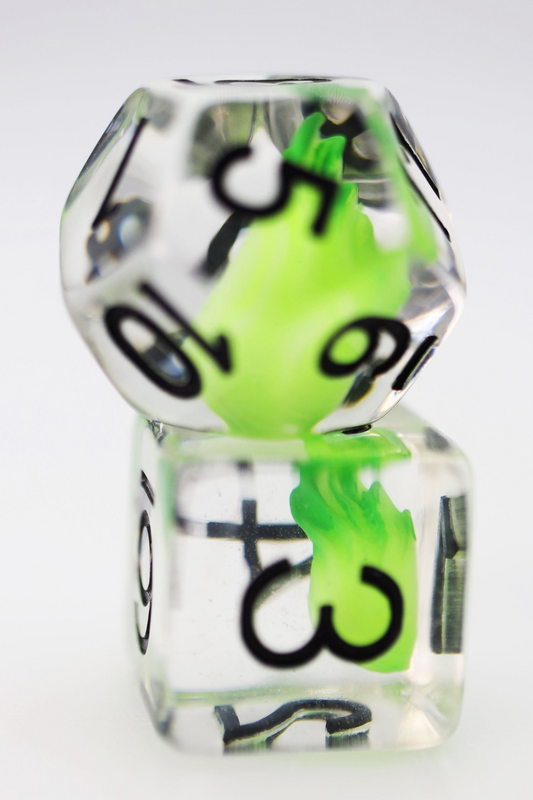 Foam Brain - Acquisitions Inc Green Flame RPG Dice Set