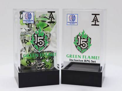 Foam Brain - Acquisitions Inc Green Flame RPG Dice Set