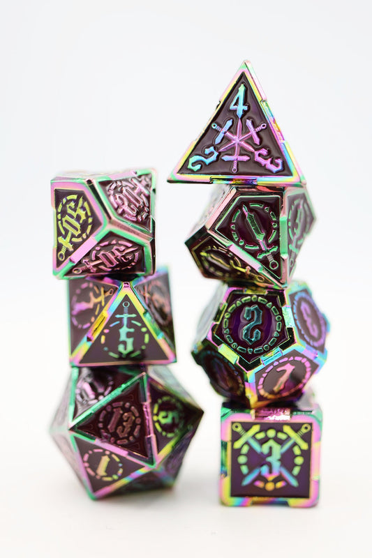 Foam Brain - Crossed Swords: Imperial Gem Sword - Metal RPG Dice Set