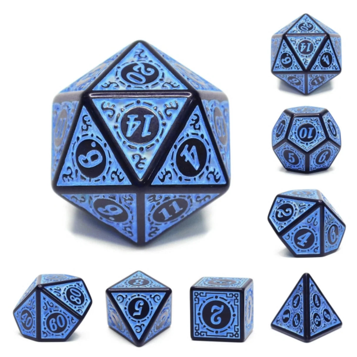 Foam Brain - Magic Flame - Blue RPG Dice Set