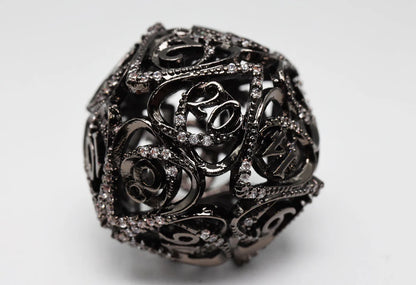 Foam Brain - Hollow Hearts: Jeweled Midnight Metal, Metal RPG Dice Set
