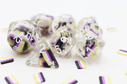 Foam Brain - Nonbinary Flag RPG Dice Set