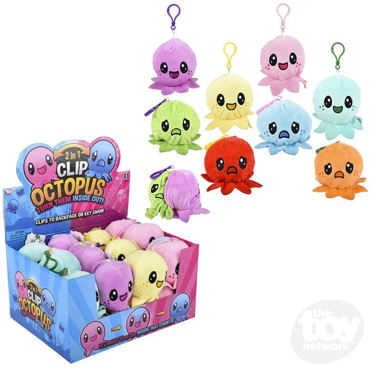 Reverse Octopus Plush Clip On