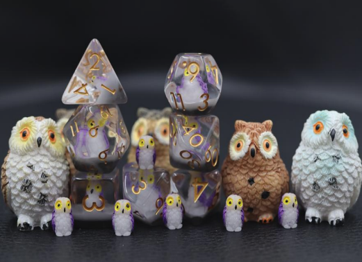Foam Brain - Purple Owl Dice Set