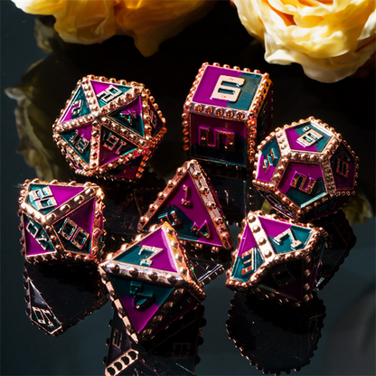 Foam Brain - Brigandine Armor: Queen - Metal RPG Dice Set