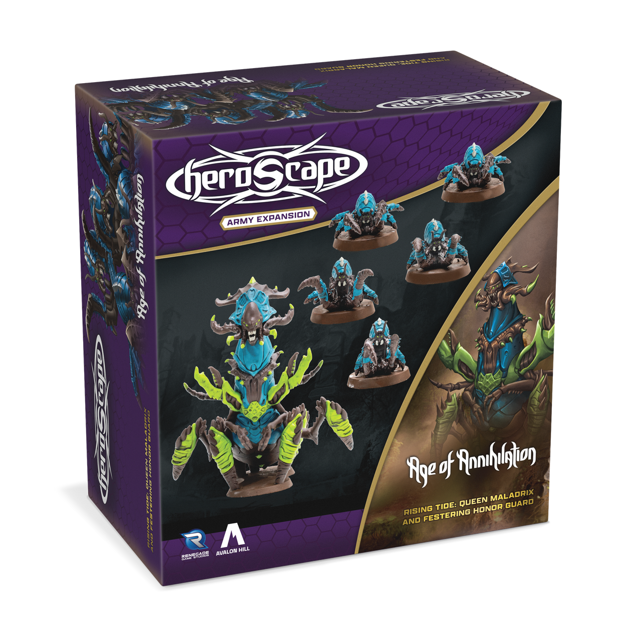 Heroscape: Rising Tide - Queen Maladrix and Festering Honor Guard Army Expansion