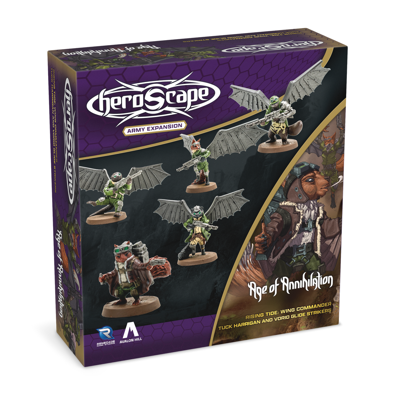 Heroscape: Rising Tide - Wing Commander Tuck Harrigan and Vorid Glidestriker Army Expansion