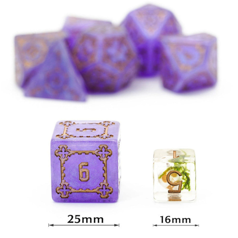 Foam Brain - Huge Purple Castle Dice Set - 25mm