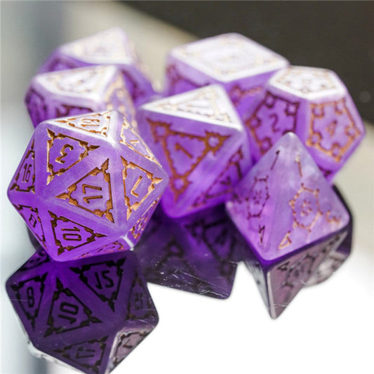 Foam Brain - Huge Purple Castle Dice Set - 25mm