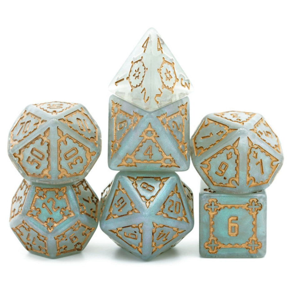 Foam Brain - Huge Gray Castle Dice Set - 25mm