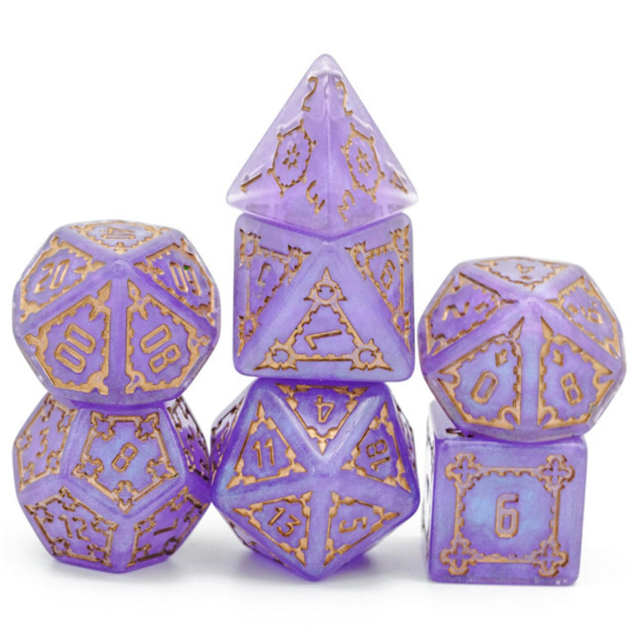 Foam Brain - Huge Purple Castle Dice Set - 25mm