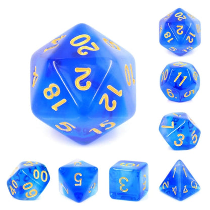Foam Brain - Blue Silk Translucent RPG Dice Set