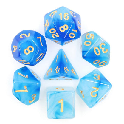 Foam Brain - Blue Silk Translucent RPG Dice Set