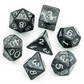 Foam Brain - Black Brushed White Silk RPG Dice Set