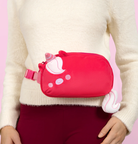Plushiverse: Plushie Fanny Pack - Ruby Red Unicorn