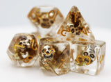 Foam Brain - Silver Pirate Skull RPG Dice Set