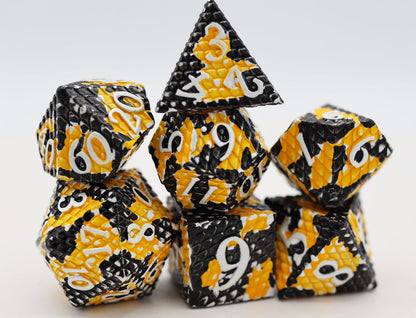 Foam Brain - Dragon Scale: Bumblebee - Metal RPG Dice Set