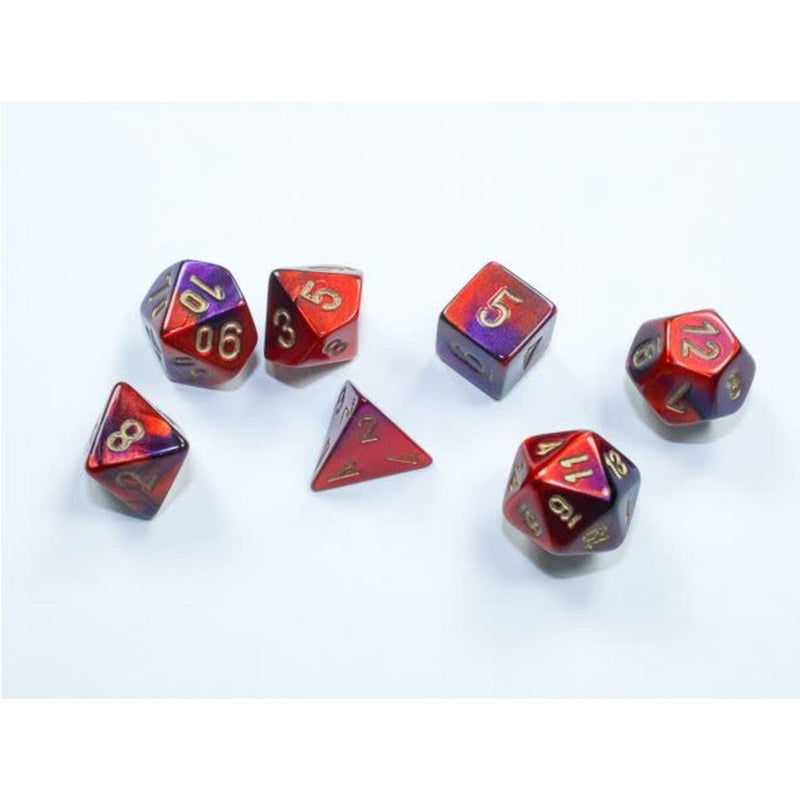 Chessex - Gemini Purple-Red / Gold Mini Polyhedral Die Set