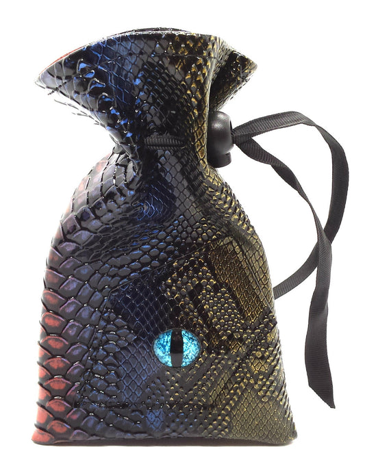 Dragon Eye RPG DnD Dice Bag: Spectral Dragon - Blue & Gold