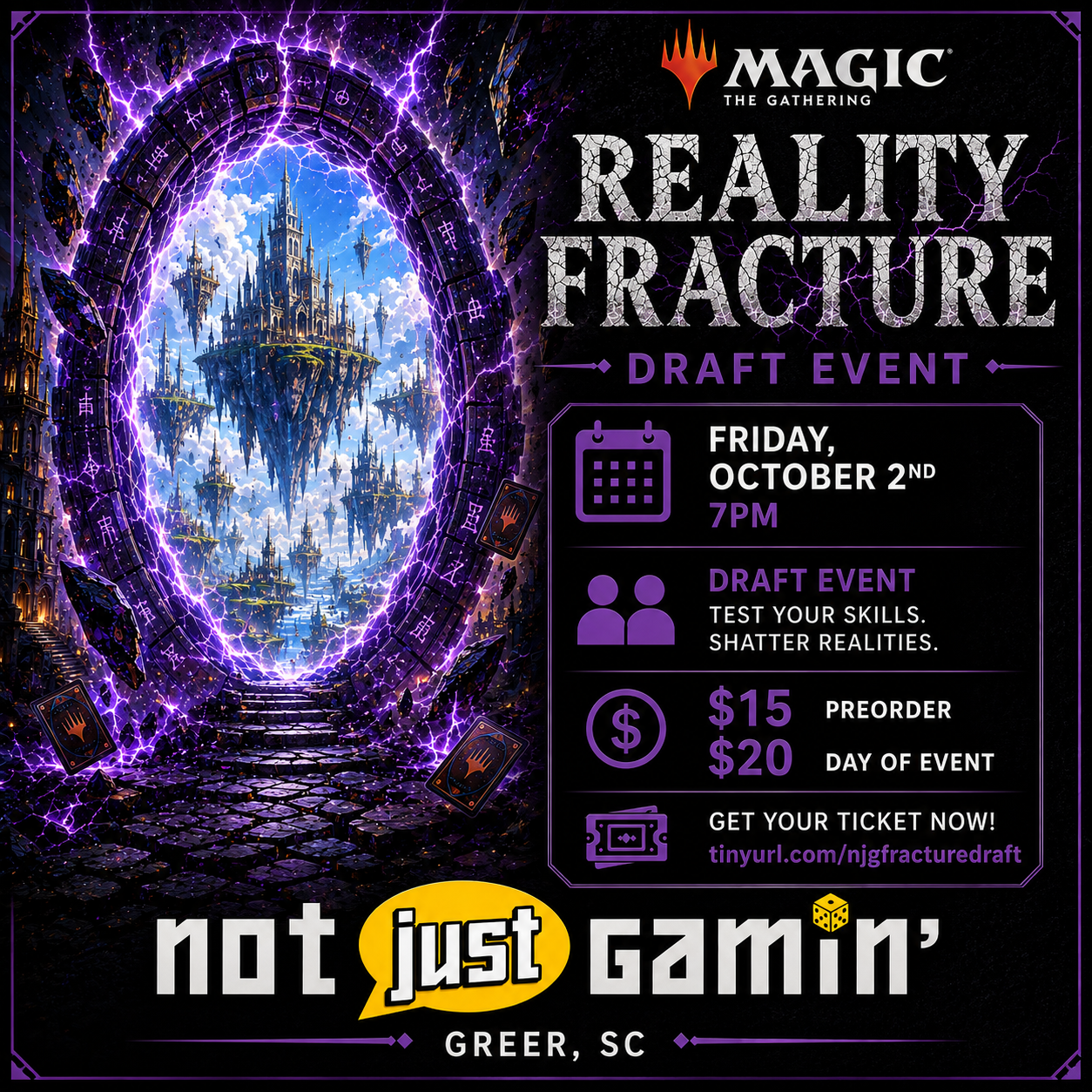 Magic the Gathering, Reality Fracture Draft Celebration: Friday, 10/02/2026