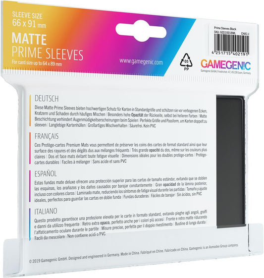 Gamegenic - Prime Sleeves: Matte Black