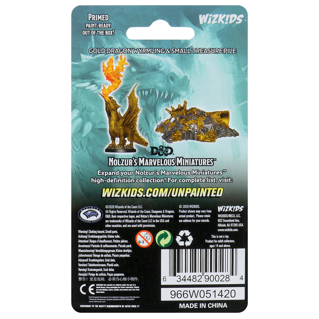 D&D Nolzur’s Marvelous Miniatures: W04 - Gold Dragon Wyrmling & Small Treasure Pile