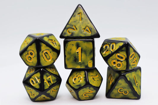 Foam Brain - Timeworn Yellow RPG Dice Set