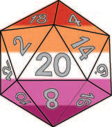 Foam Brain - Vinyl D20 Lesbian Pride Sticker