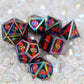 Foam Brain - Polyamorous Pride Flag Metal RPG Dice Set