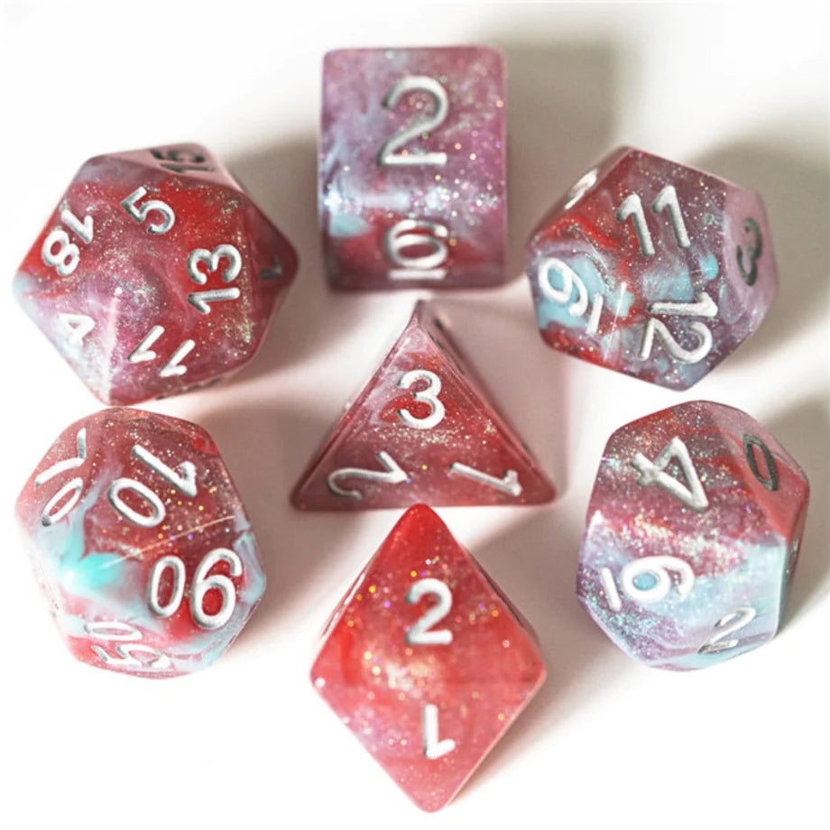 Foam Brain - Geranium RPG Dice Set