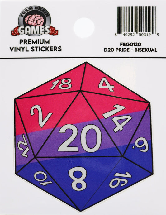 Foam Brain - Vinyl D20 Bisexual Pride Sticker