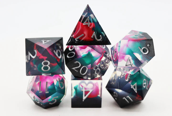 Foam Brain - SHARP EDGE RESIN RPG DICE SET - DAYTONA