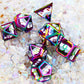 Foam Brain - Asexual Pride Flag Metal RPG Dice Set