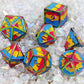 Foam Brain - Pansexual Pride Flag Metal RPG Dice Set