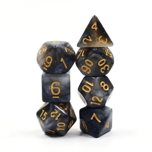Foam Brain Silver Sparkle RPG Set Dice