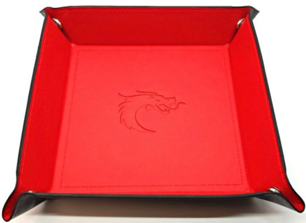 Old School RPG Dice Rolling Tray: Square - Red w/ Black Back