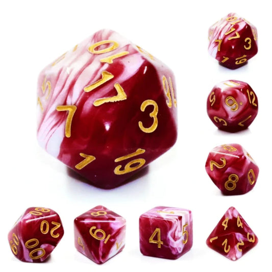 Foam Brain - Cherry Cream RPG Dice Set