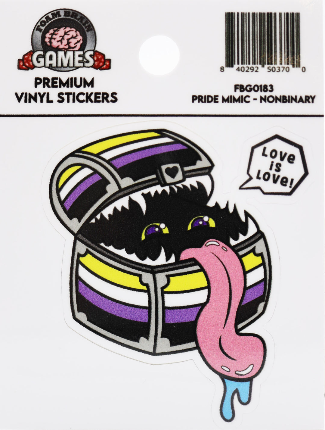 Foam Brain - Vinyl Pride Mimic Sticker, Nonbinary