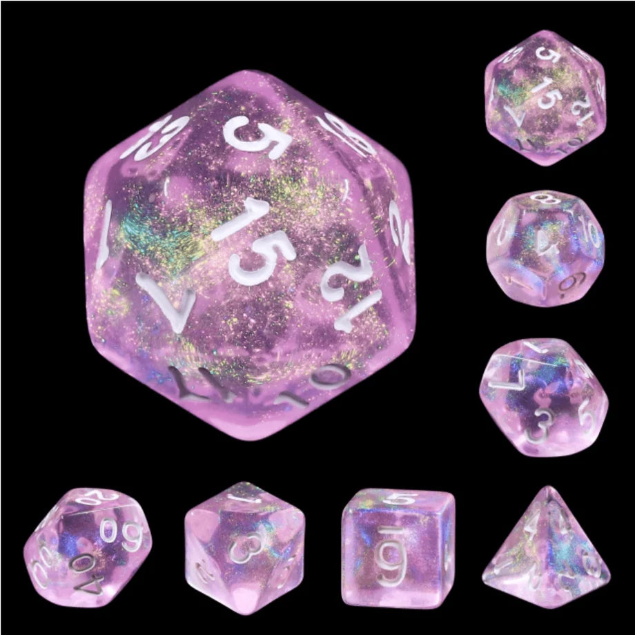 Foam Brain - Violet Sparkle RPG Dice Set