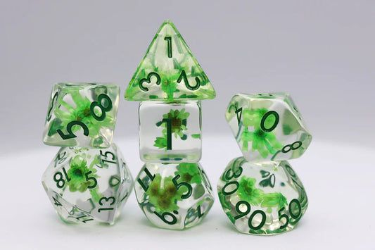 Foam Brain - Green Daisy RPG Dice Set