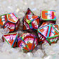 Foam Brain - Lesbian Pride Flag Metal RPG Dice Set