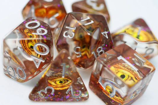 Foam Brain - Golden Dragon Eye RPG Dice Set