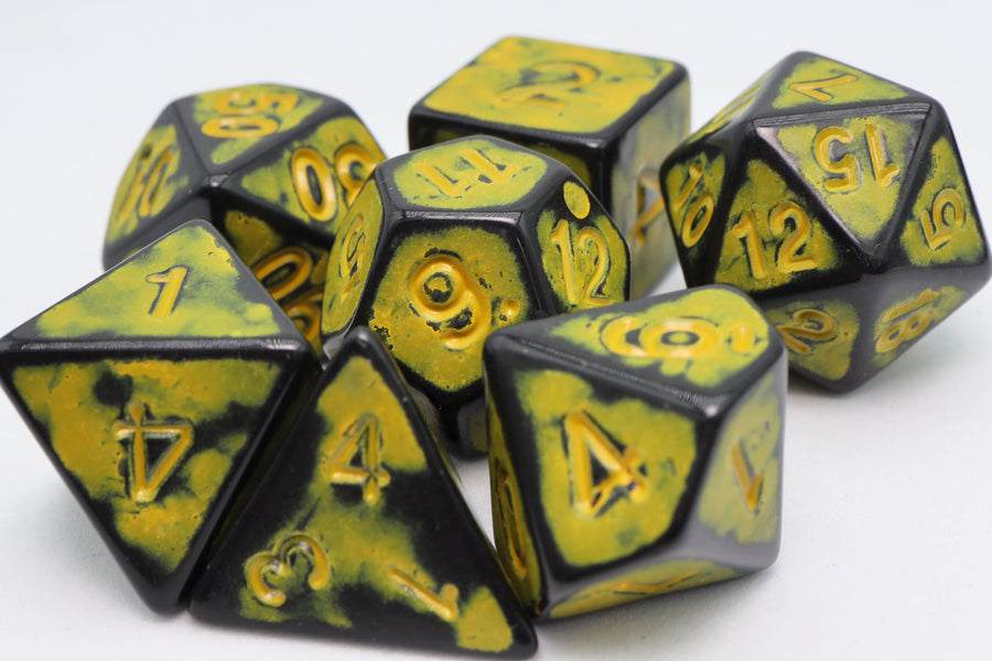 Foam Brain - Timeworn Yellow RPG Dice Set