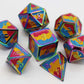 Foam Brain - Pansexual Pride Flag Metal RPG Dice Set