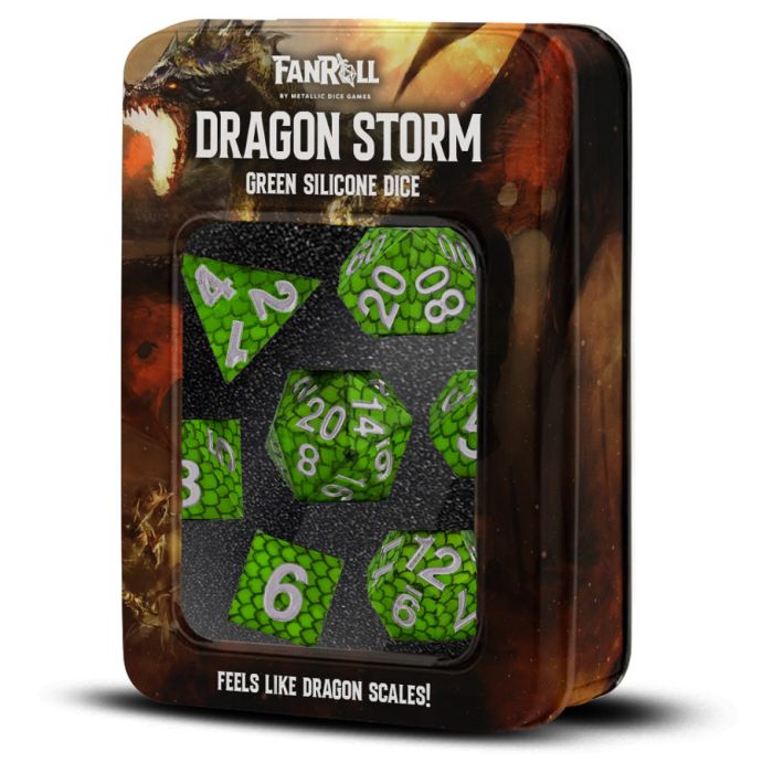 Dragon Storm Silicone Dice Set: Green Dragon Scales