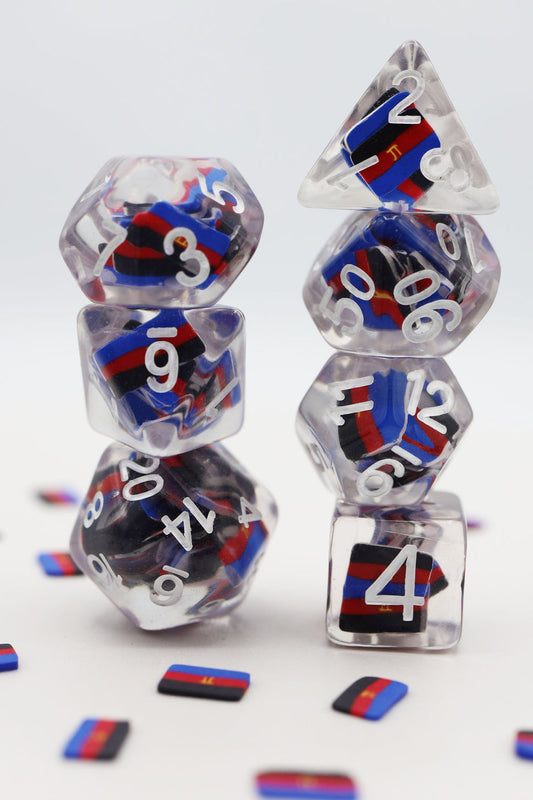 Foam Brain - Polyamorous Flag RPG Dice Set