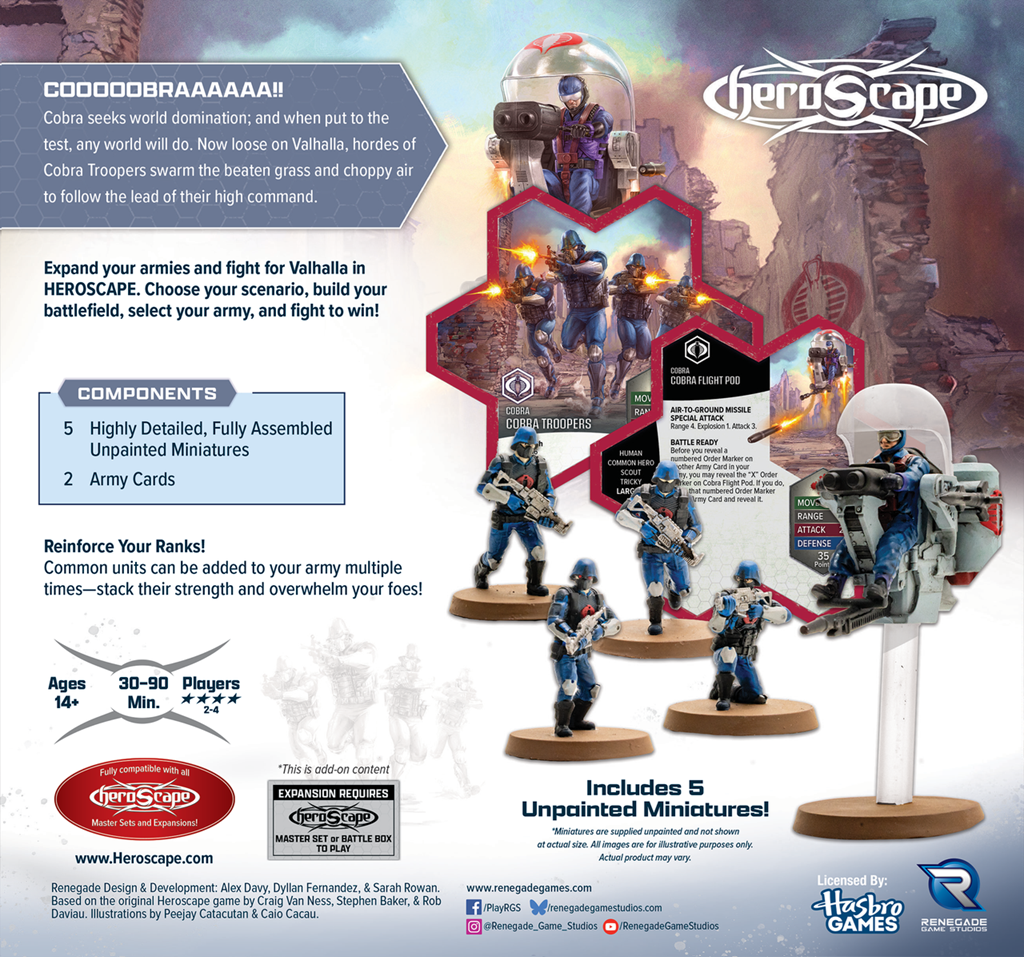 Heroscape: G.I. Joe Cobra Troopers and Cobra Flight Pod Army Expansion