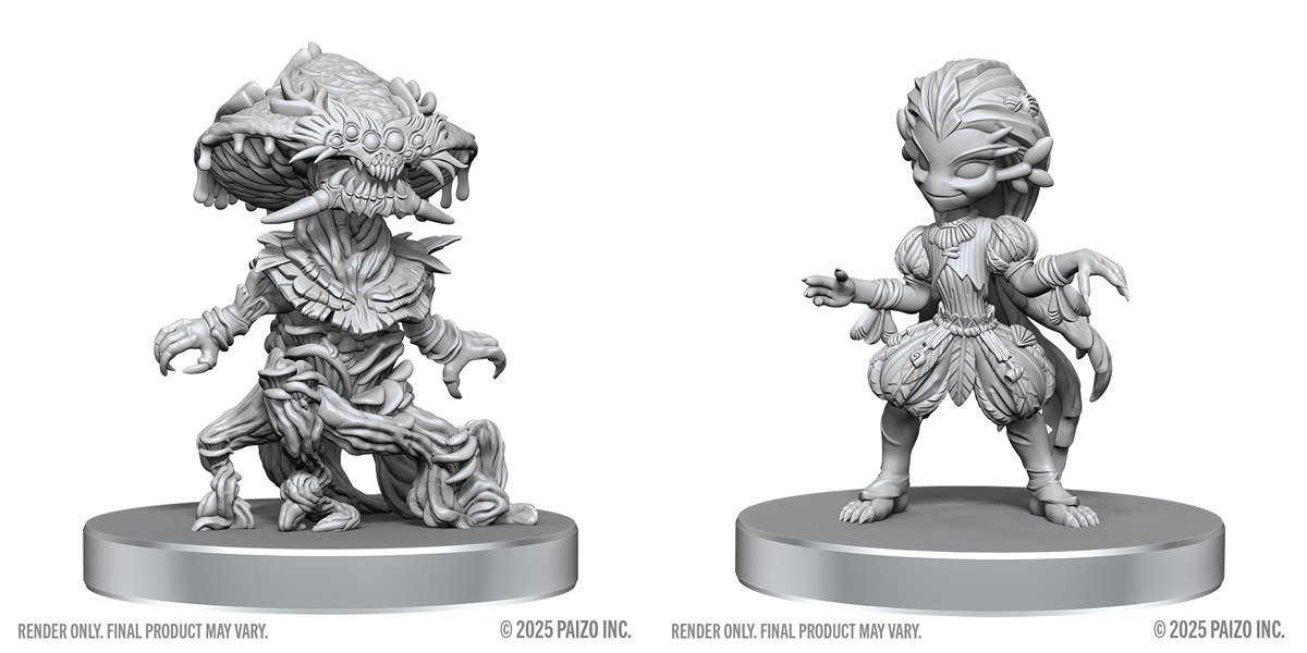 Deep Cuts Unpainted Miniatures: W28 Fungus Leshy and Seaweed Leshy