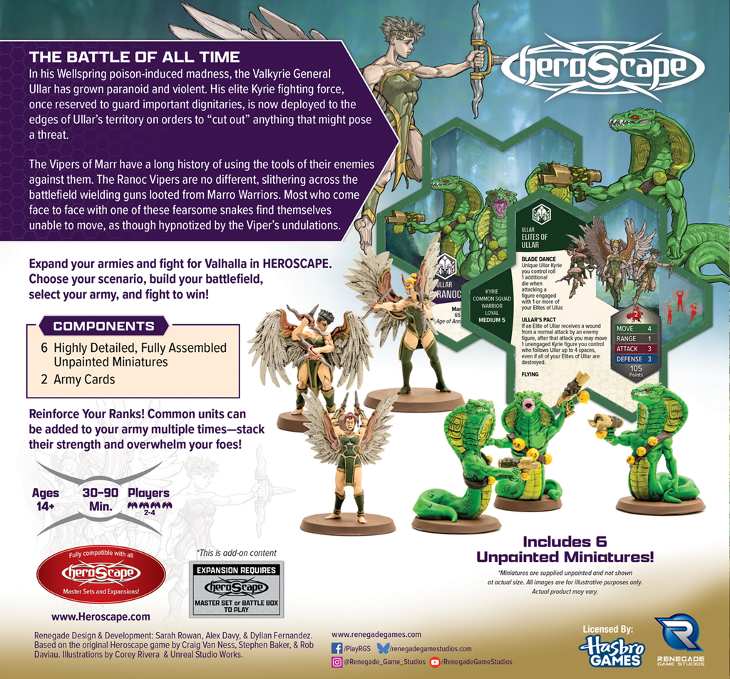 Heroscape: Elites of Ullar and Ranoc Vipers Army Expansion
